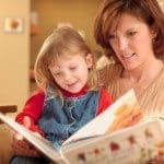 Mother reading to child