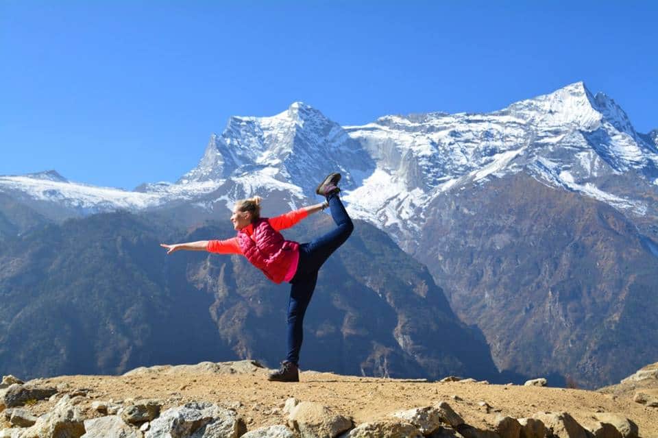 Nepal Mountains Tibet Yoga Girl